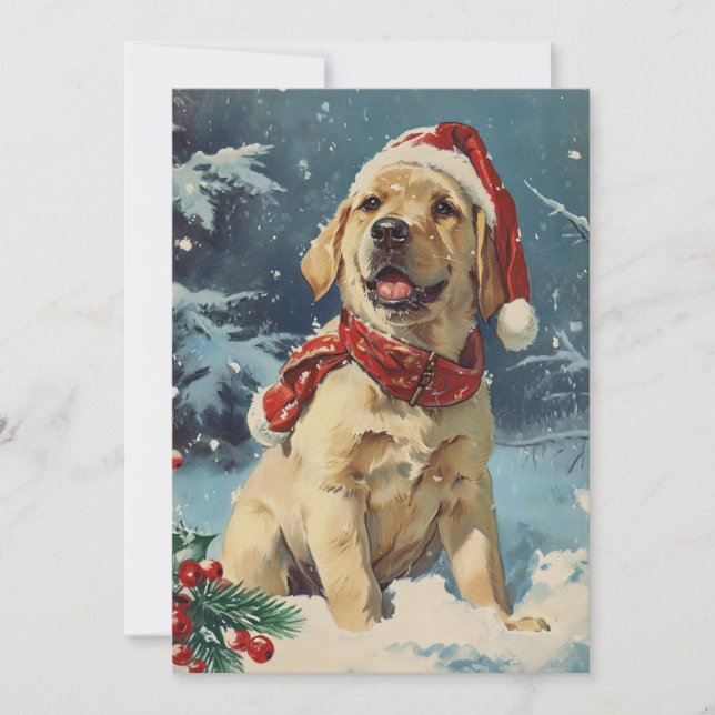 Cartes Pour Fêtes Annuelles Noël au Labrador (Devant)