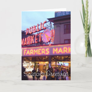 Cartes Pour Fêtes Annuelles Noël au marché de place de Pike Seattle