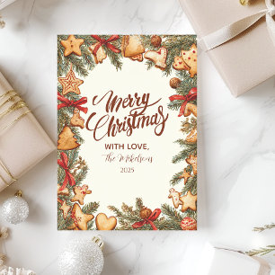 Cartes Pour Fêtes Annuelles Noël au pain d'épice rustique