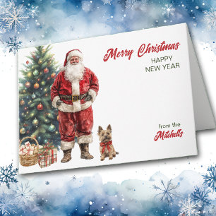 Cartes Pour Fêtes Annuelles Noël au Père Noël et au Chien de Cairn Terrier Noë