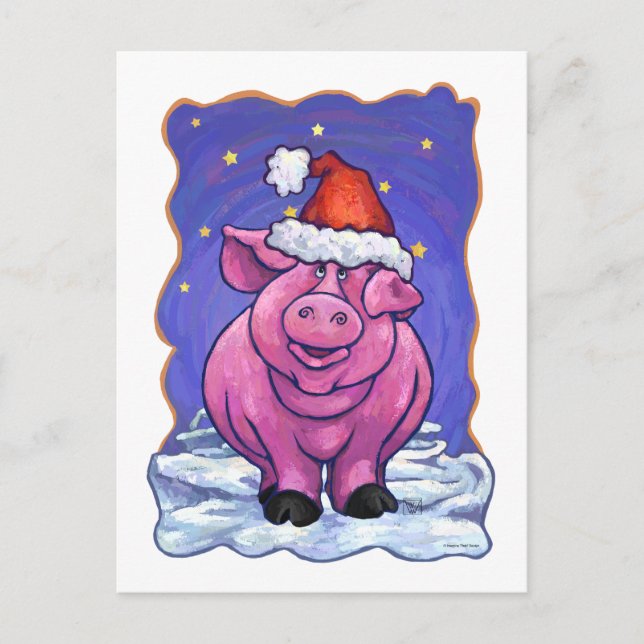 Cartes Pour Fêtes Annuelles Noël au porc (Devant)