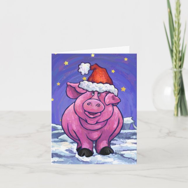 Cartes Pour Fêtes Annuelles Noël au porc (Devant)