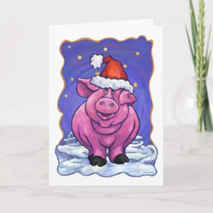 Cartes Pour Fêtes Annuelles Noël au porc