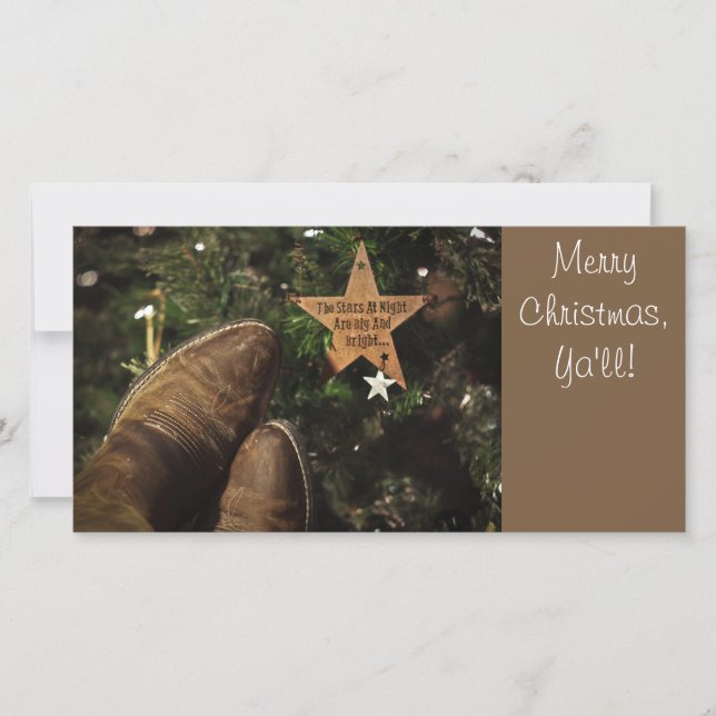 Cartes Pour Fêtes Annuelles Noël au Texas (Devant)