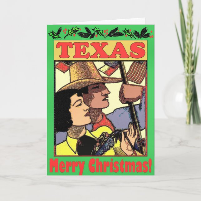 Cartes Pour Fêtes Annuelles Noël au Texas (Devant)