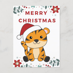 Cartes Pour Fêtes Annuelles Noël au Tigre Neige Hiver Animaux Tigre Vacances