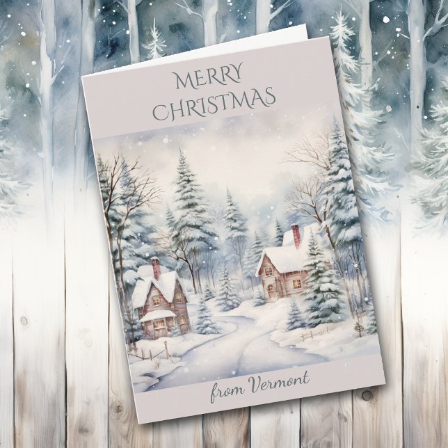 Cartes Pour Fêtes Annuelles Noël au Vermont Village (Créateur téléchargé)
