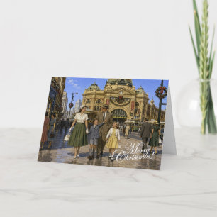 Cartes Pour Fêtes Annuelles Noël australien des années 50 à la gare de Flinder