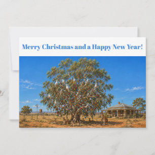 Cartes Pour Fêtes Annuelles Noël australien Eucalyptus Boules Cacatoès