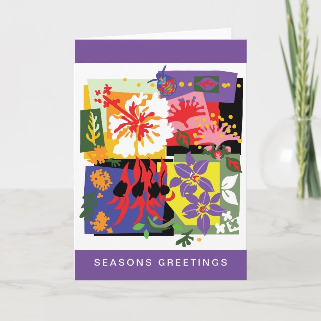 Cartes Pour Fêtes Annuelles Noël australien - FLEURS SAUVAGES autochtones - (Devant)