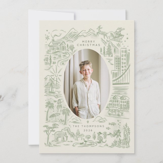 Cartes Pour Fêtes Annuelles Noël autour du monde | globe-trotteur des fêtes (Devant)