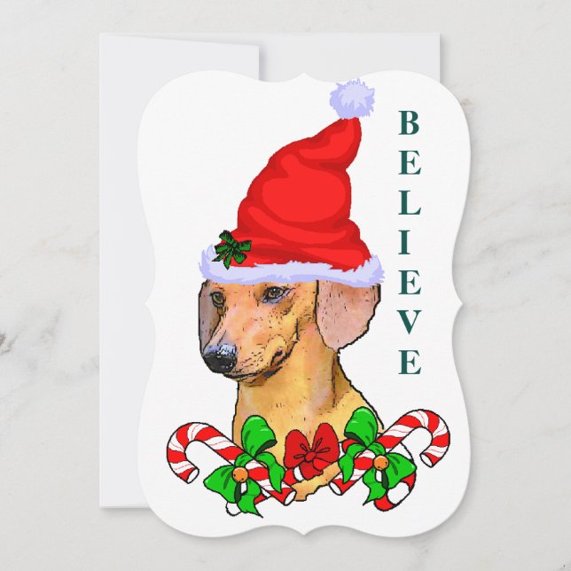 Cartes Pour Fêtes Annuelles Noël aux amoureux de Dachshund (Devant)