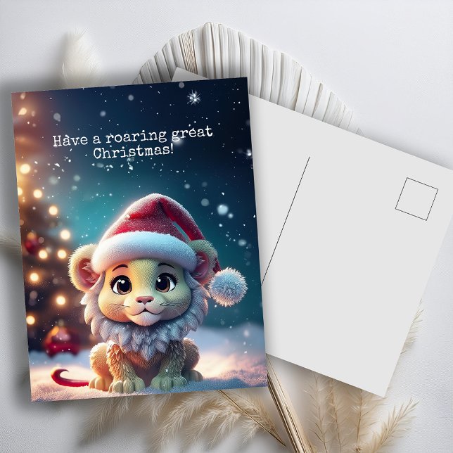 Cartes Pour Fêtes Annuelles Noël aux choux de Père Noël de Lion (Créateur téléchargé)