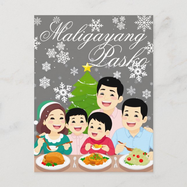 Cartes Pour Fêtes Annuelles Noël aux Philippines Maligayang Pasko '24 (Devant)