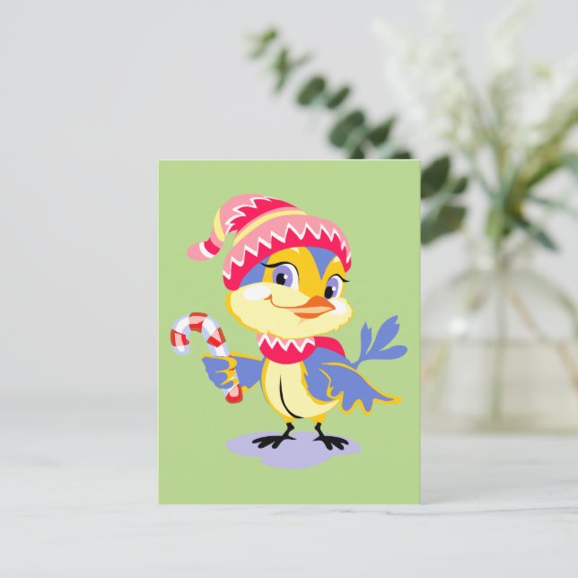 Cartes Pour Fêtes Annuelles Noël aux poulets mignons (Debout devant)
