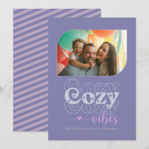 Cartes Pour Fêtes Annuelles Noël aux vibrations cosy de lavande givré