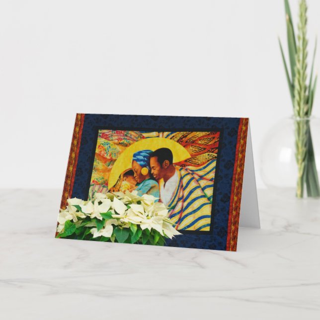 Cartes Pour Fêtes Annuelles Noël avec la Sainte Famille (Devant)