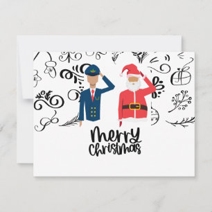 Cartes Pour Fêtes Annuelles Noël avec le Père Noël pour pilote