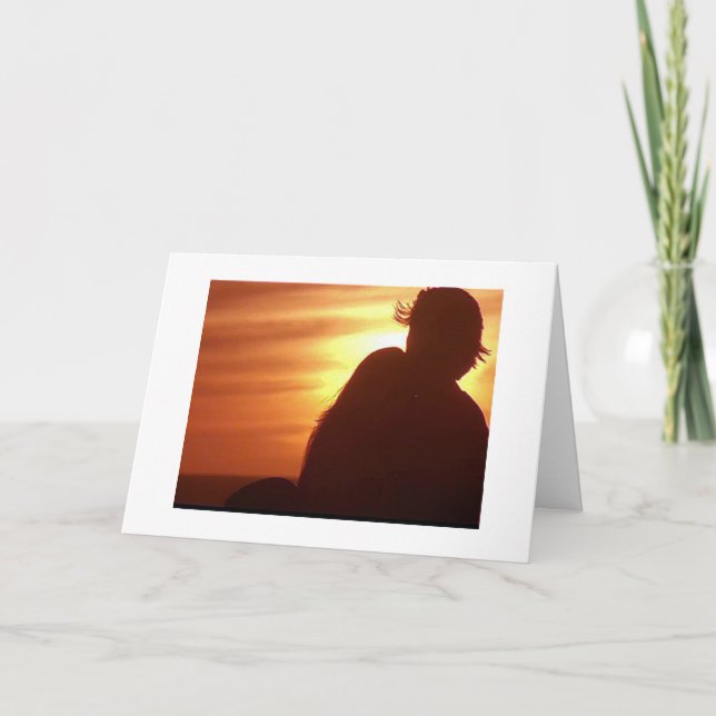 CARTES POUR FÊTES ANNUELLES NOËL AVEC LE SILHOUETTE D'AMOUREUX (Devant)