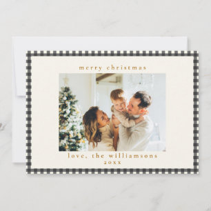 Cartes Pour Fêtes Annuelles Noël avec photo personnalisée à carreaux gingham n
