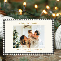 Noël avec photo personnalisée à carreaux gingham n