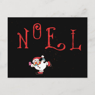 Cartes Pour Fêtes Annuelles NOEL avec Skieur Snowman