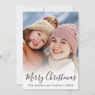 Cartes Pour Fêtes Annuelles Noël avec superposition de script photo personnali