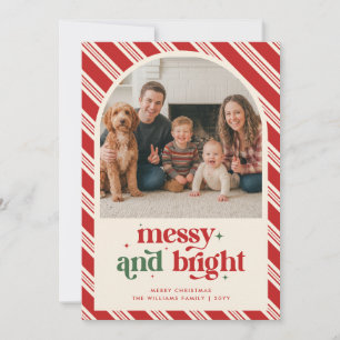 Cartes Pour Fêtes Annuelles Noël avec une photo de famille drôle et lumineuse