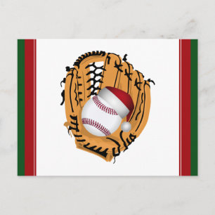 Cartes Pour Fêtes Annuelles Noël Baseball Mitt et Ball