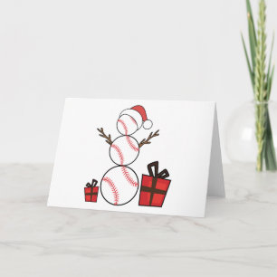 Cartes Pour Fêtes Annuelles Noël Baseball Snowman Drôle