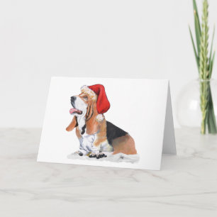 Cartes Pour Fêtes Annuelles Noël Basset Hound