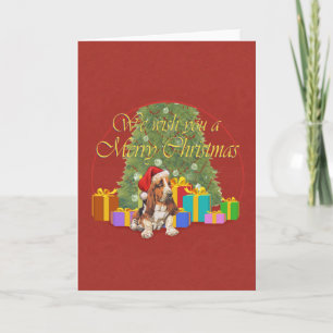 Cartes Pour Fêtes Annuelles Noël Basset Hound