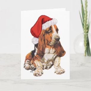 Cartes Pour Fêtes Annuelles Noël Basset Hound