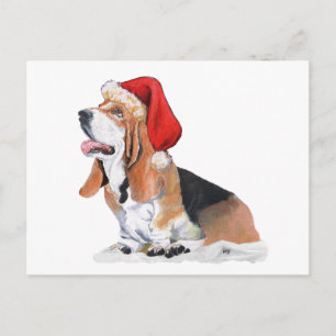 Cartes Pour Fêtes Annuelles Noël Basset Hound