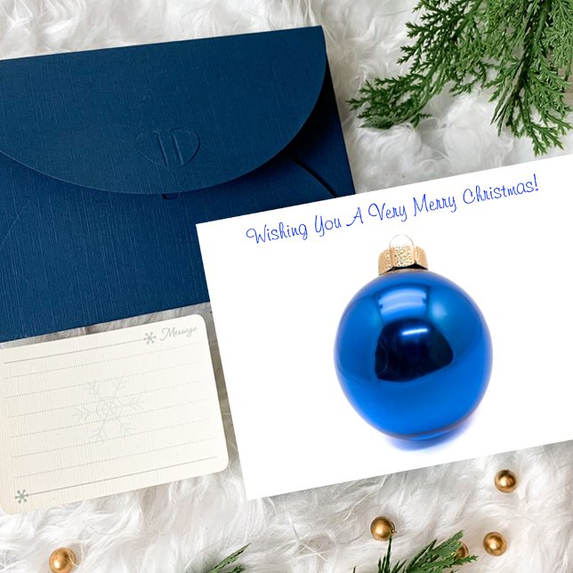 Cartes Pour Fêtes Annuelles Noël Bauble Ornement Bleu (Créateur téléchargé)