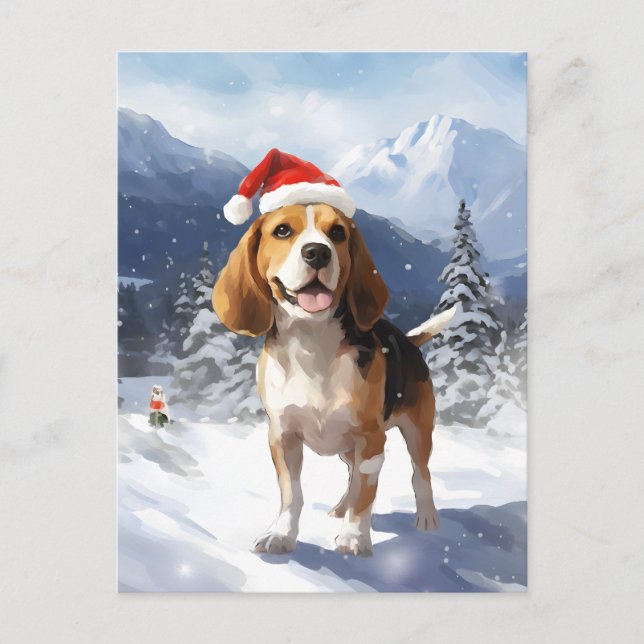 Cartes Pour Fêtes Annuelles Noël beagle (Devant)