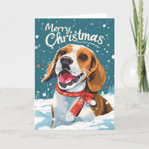 Cartes Pour Fêtes Annuelles Noël beagle