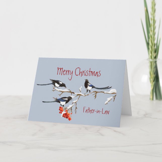 Cartes Pour Fêtes Annuelles Noël beau-père comme toi les oiseaux à la tarte (Devant)