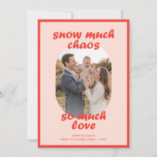 Cartes Pour Fêtes Annuelles Noël Beaucoup de Chaos Photo de Famille Mignonne N