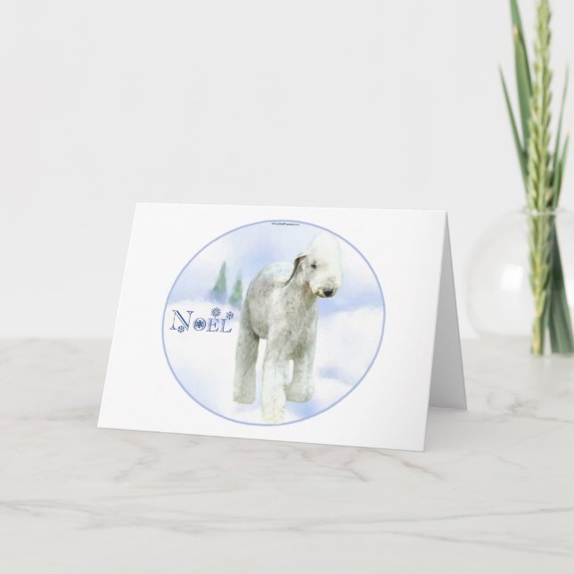 Cartes Pour Fêtes Annuelles Noel Bedlington Terrier (Devant)