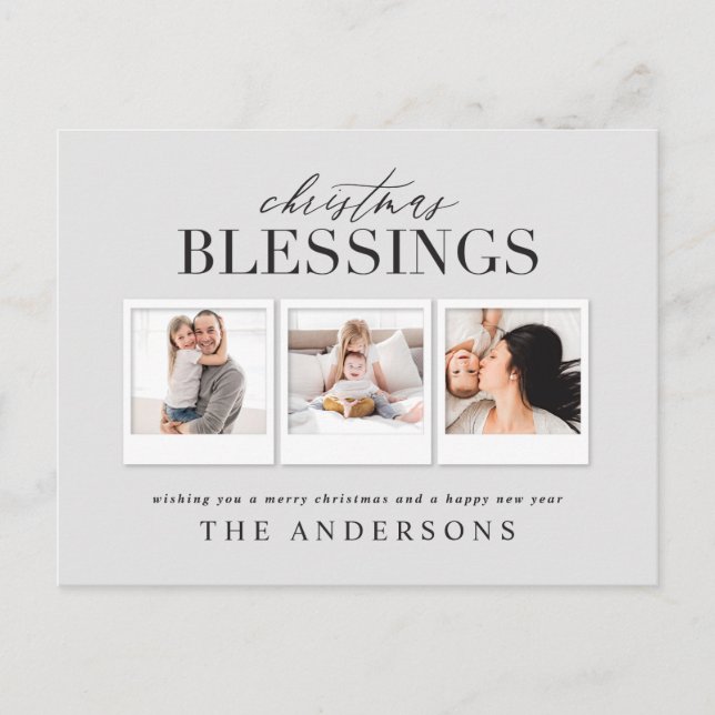 Cartes Pour Fêtes Annuelles Noël bénédiction multi photo vacances (Devant)