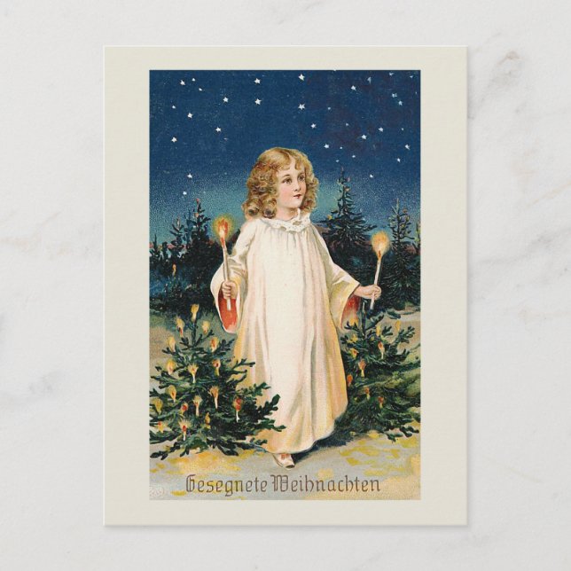 Cartes Pour Fêtes Annuelles "Noël béni" Vintage Christmas Card (Devant)