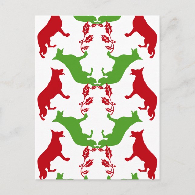 Cartes Pour Fêtes Annuelles Noël berger allemand (Devant)