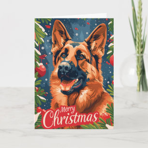 Cartes Pour Fêtes Annuelles Noël berger allemand