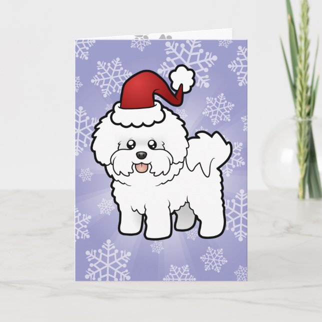Cartes Pour Fêtes Annuelles Noël Bichon Frise (Devant)