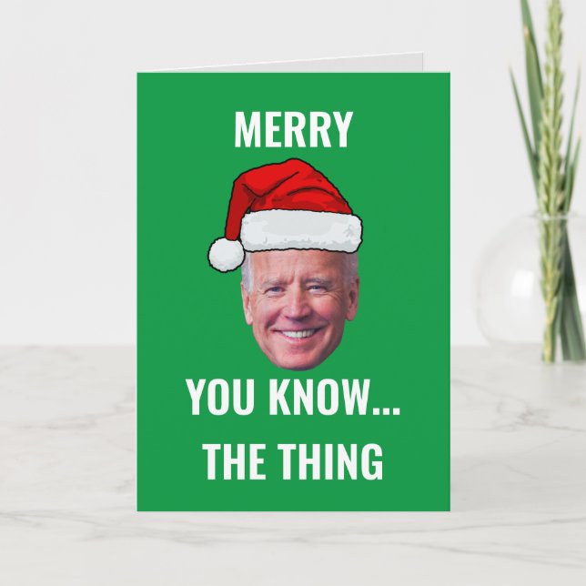 Cartes Pour Fêtes Annuelles Noël Biden 2023 Drôle Joe Biden Confus Noël (Devant)