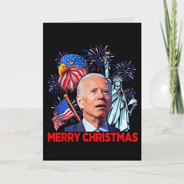 Cartes Pour Fêtes Annuelles Noël Biden Drôle Joe Biden Confus Xmas (Devant)