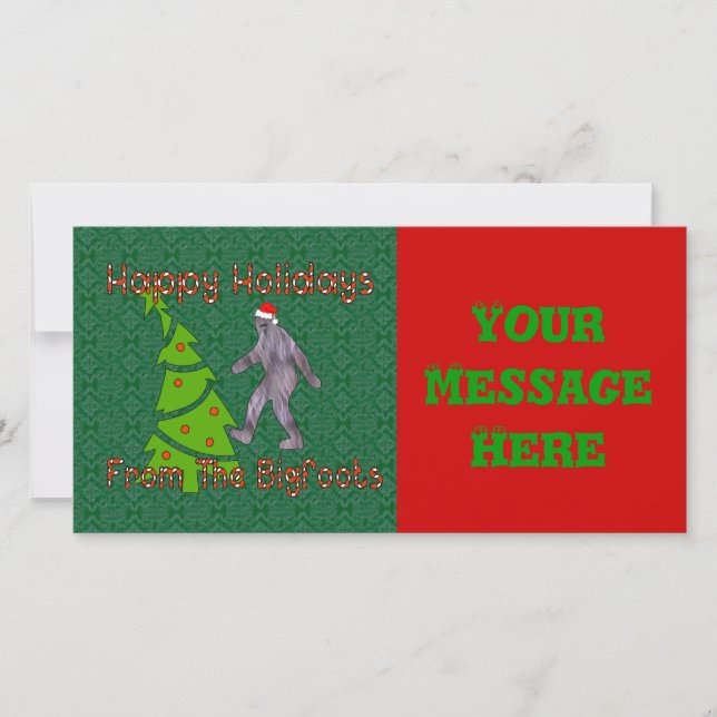 Cartes Pour Fêtes Annuelles Noël Bigfoot (Devant)
