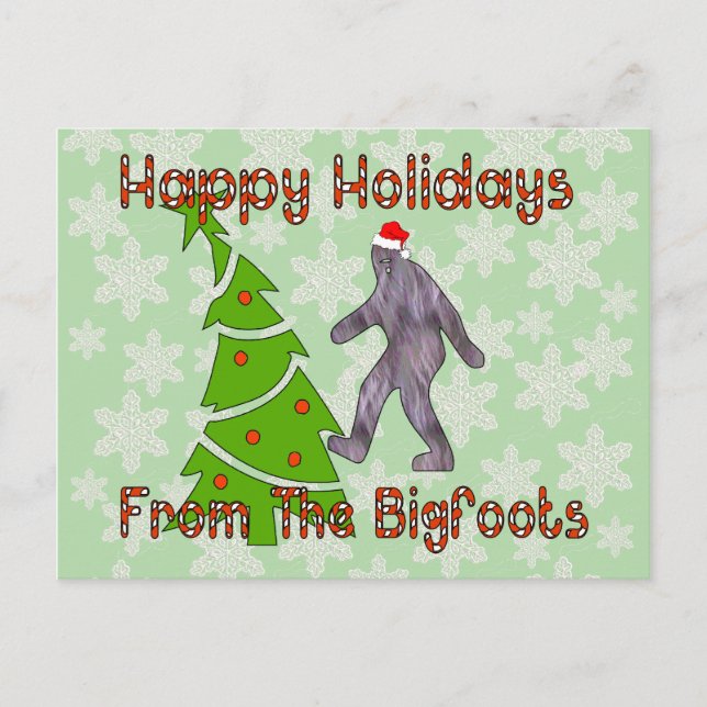 Cartes Pour Fêtes Annuelles Noël Bigfoot (Devant)