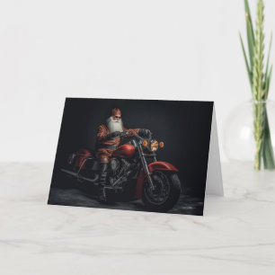 Cartes Pour Fêtes Annuelles Noël Biker Père Noël